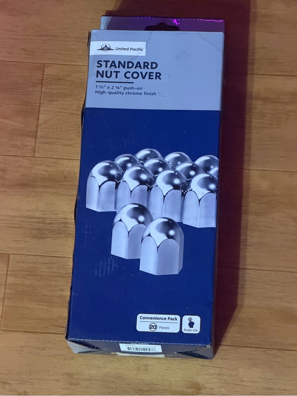UNITED PACIFIC 10057 Wheel Lug Nut Cover Standard 1.5"x2.25" Chrome Push On 20ct